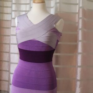 Lilac tricolored bandage dress